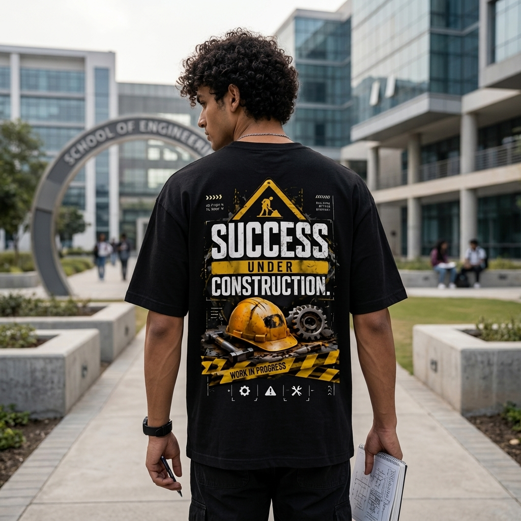 Success Under Construction. | Premium Oversized Cotton T-Shirt