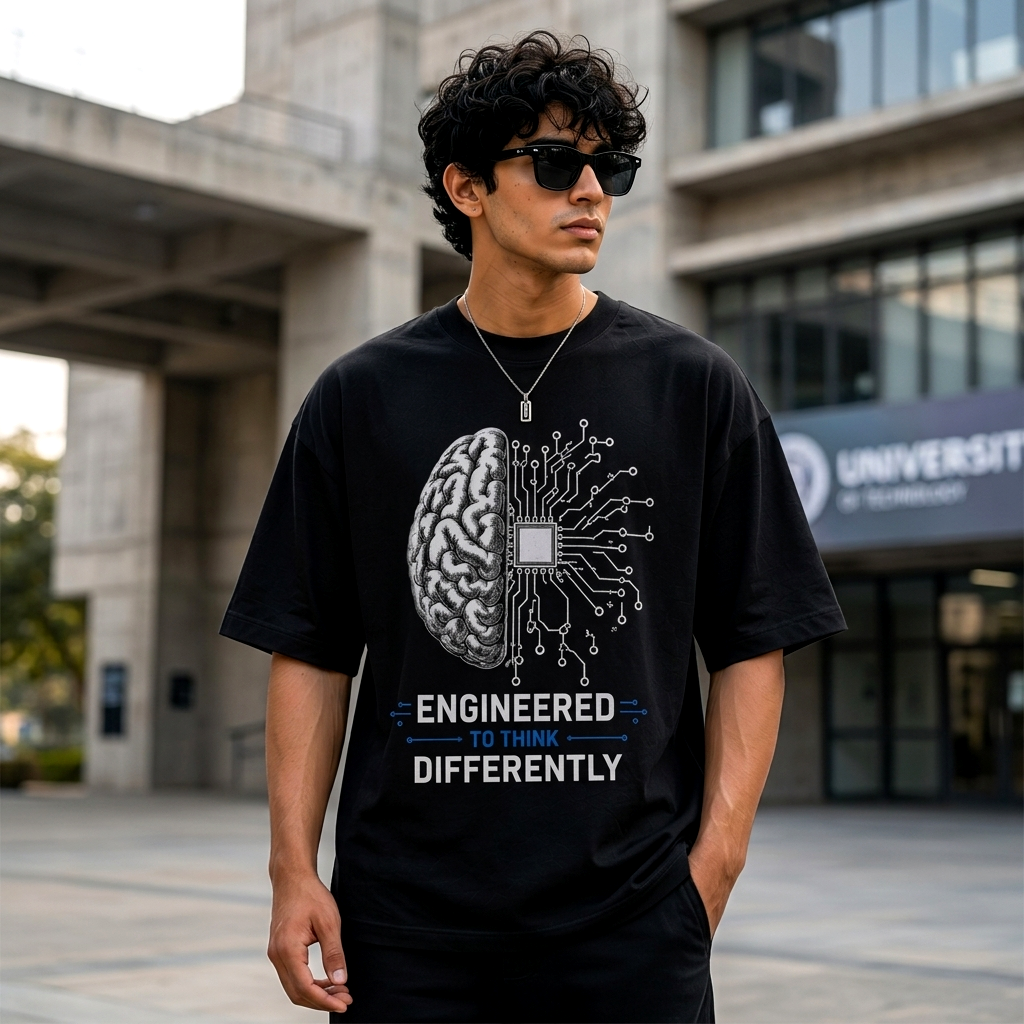 Engineered to Think Differently Oversized T-Shirt | Premium Cotton | Engineers Edition