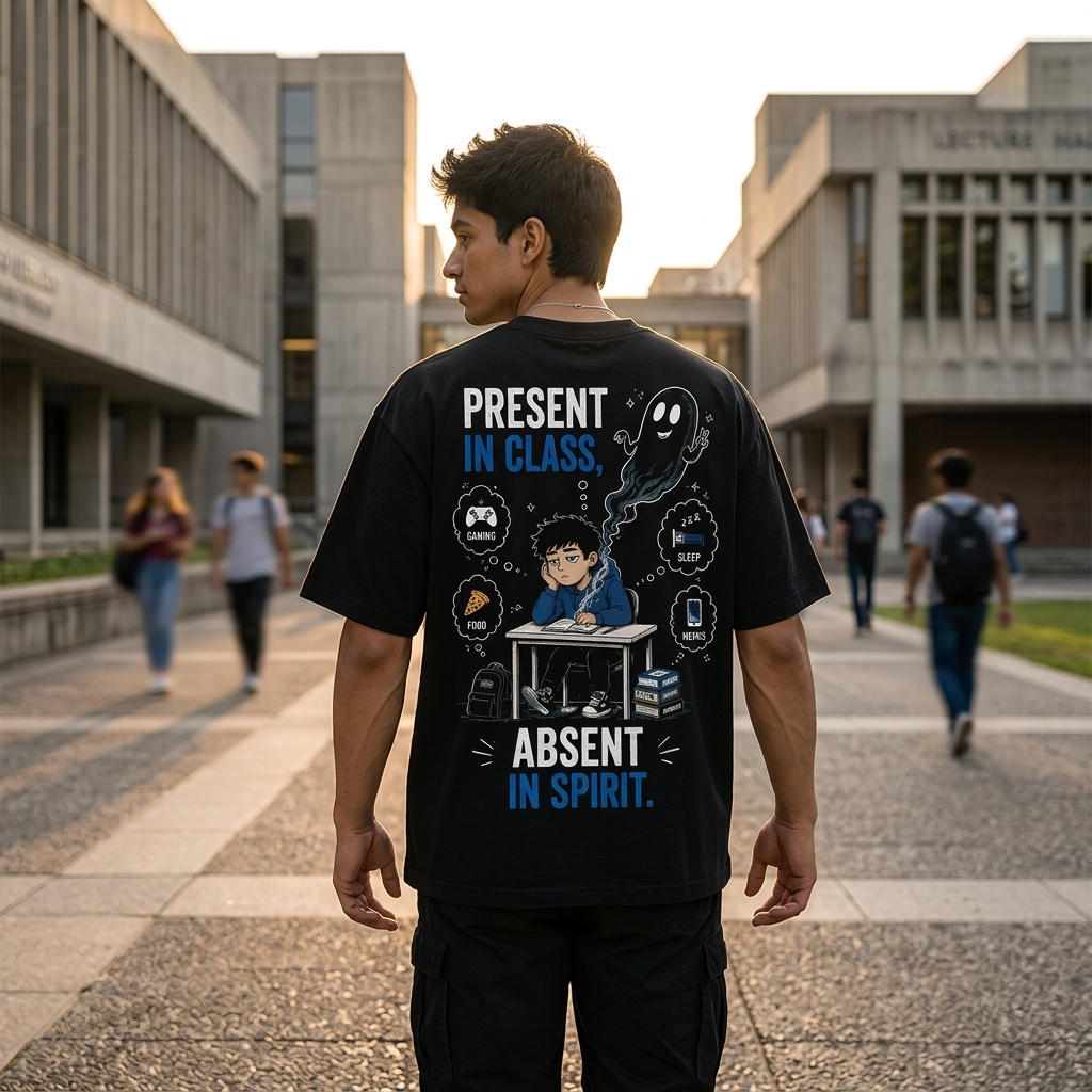 Present in Class, Absent in Spirit. | Premium Oversized Cotton T-Shirt