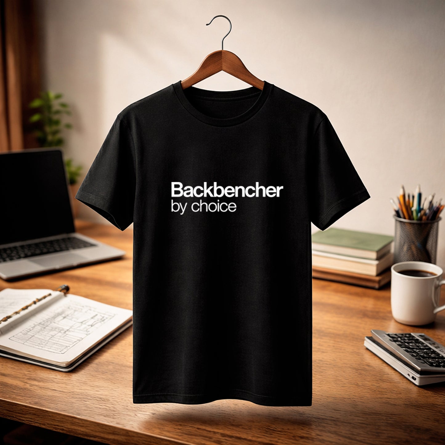 Backbencher by Choice Engineer by Pressure T-Shirt – Funny Student Life Tee