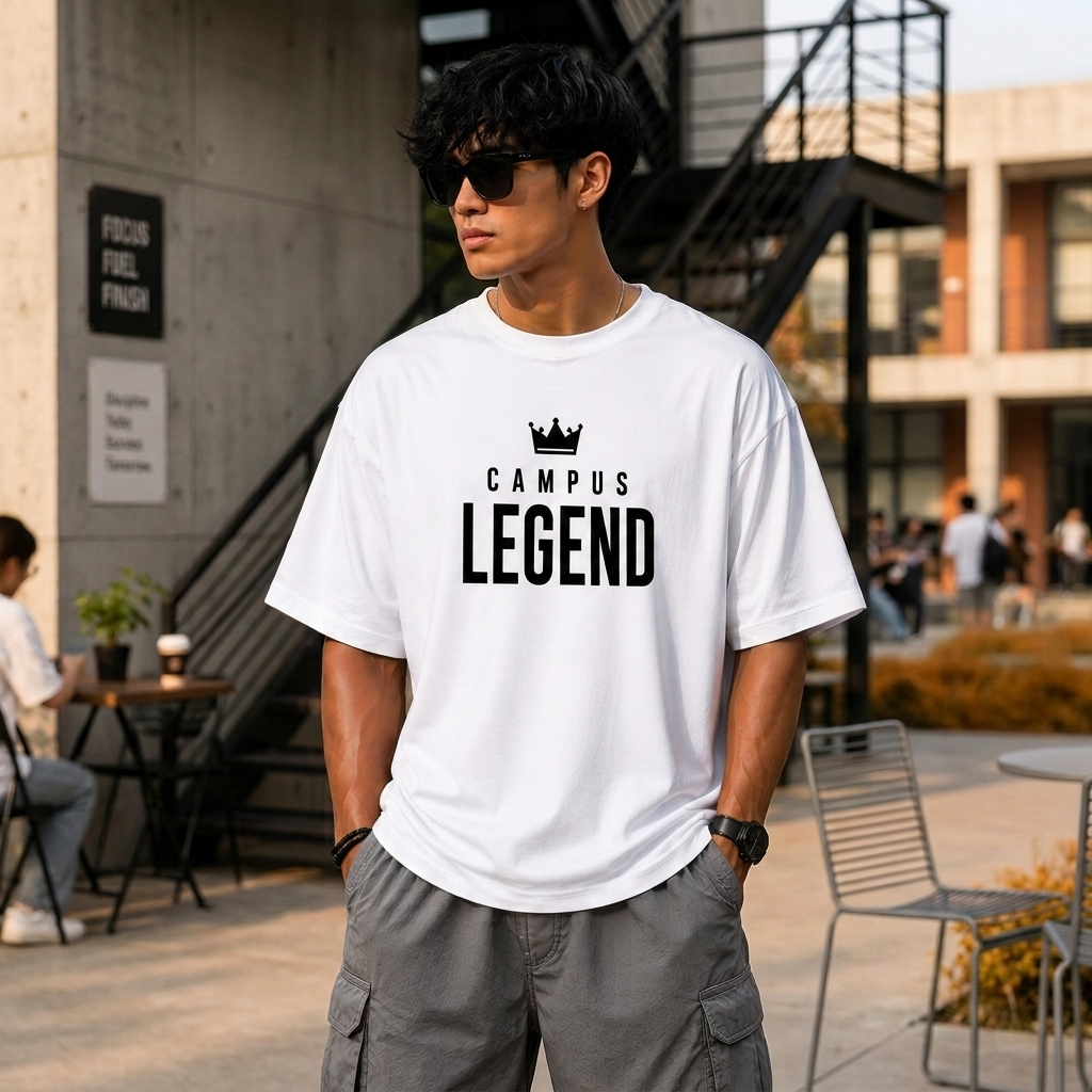 Campus Legend Oversized T-Shirt | Minimal Edition | Premium Cotton