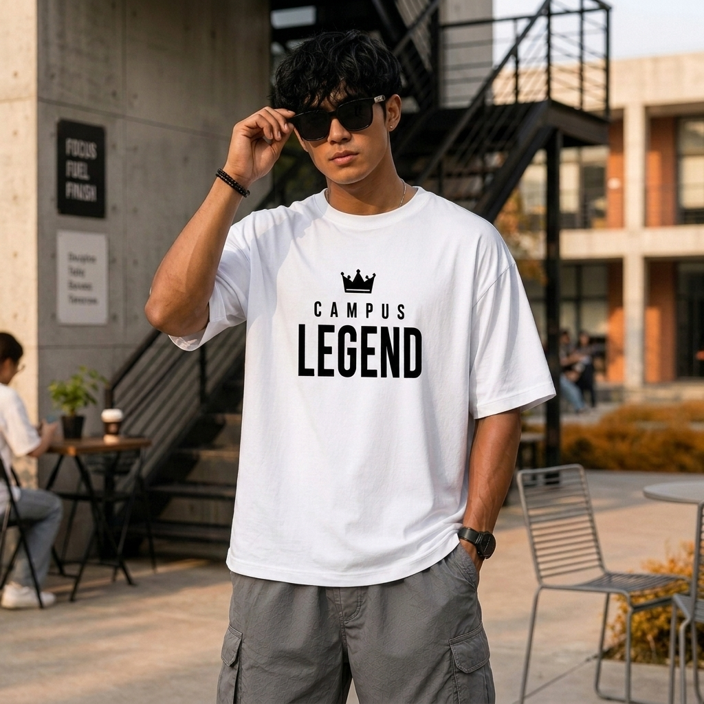 Campus Legend Oversized T-Shirt | Minimal Edition | Premium Cotton
