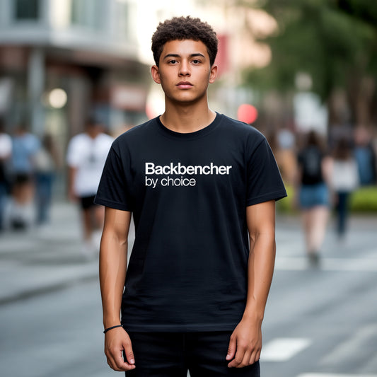 Backbencher by Choice Engineer by Pressure T-Shirt – Funny Student Life Tee