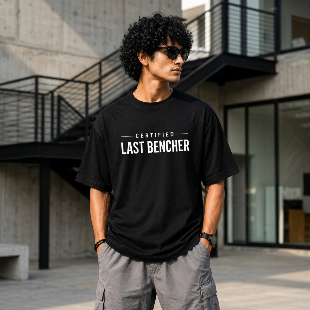 Certified Last Bencher Oversized T-Shirt | Minimal Edition | Premium Cotton