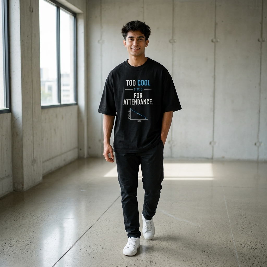 Too Cool for Attendance. | Premium Oversized Cotton T-Shirt