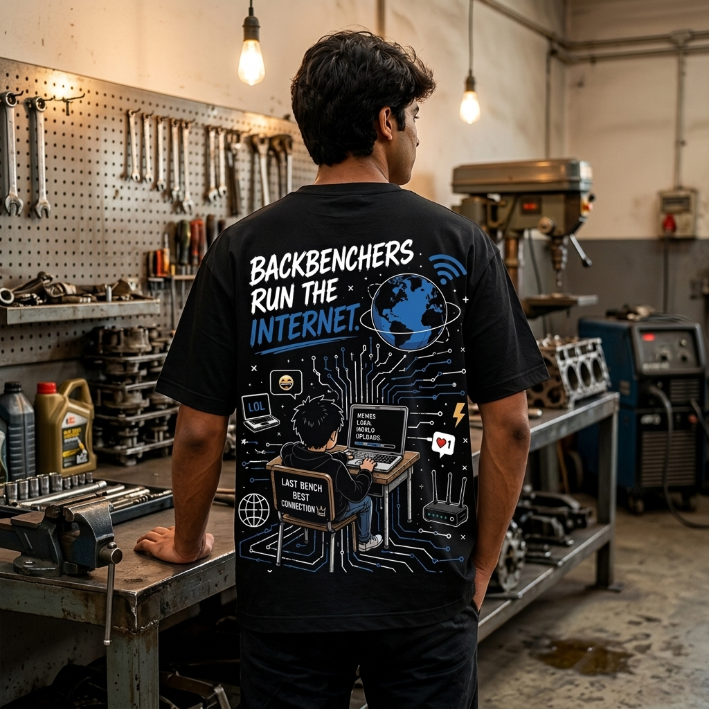 Backbenchers Run The Internet | Premium Oversized Cotton T-Shirt