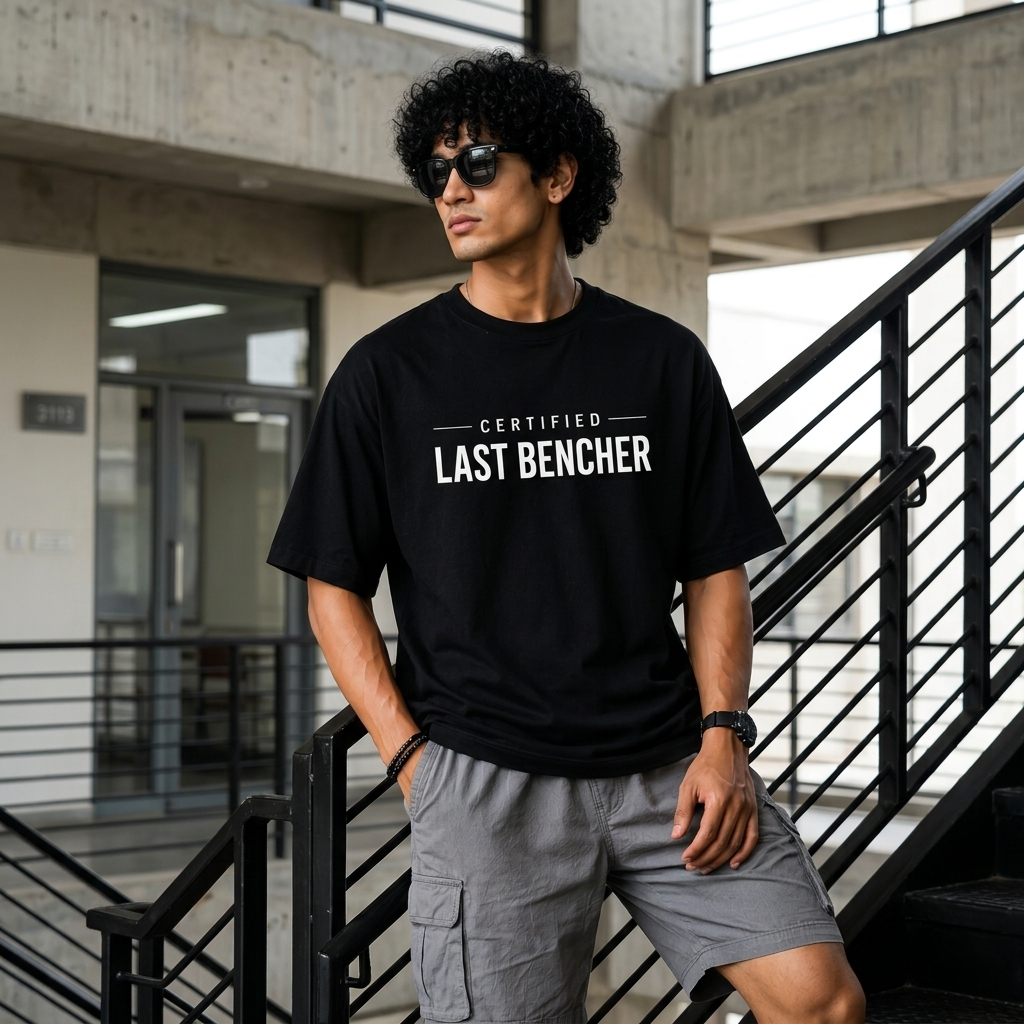 Certified Last Bencher Oversized T-Shirt | Minimal Edition | Premium Cotton