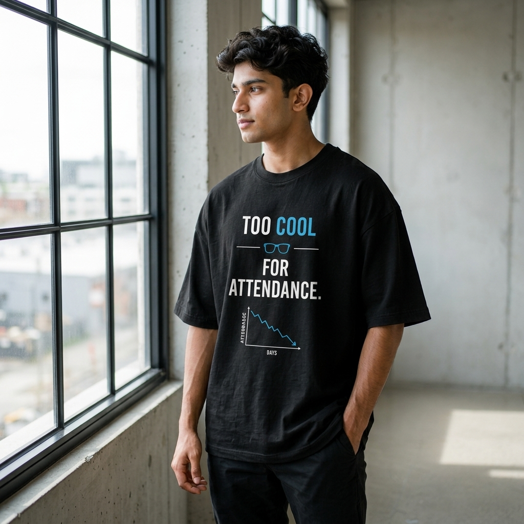 Too Cool for Attendance. | Premium Oversized Cotton T-Shirt