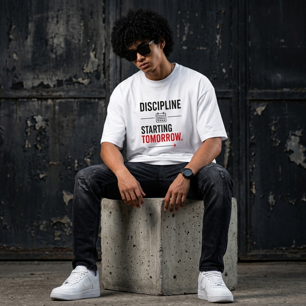 Discipline Starting Tomorrow. | Premium Oversized Cotton T-Shirt