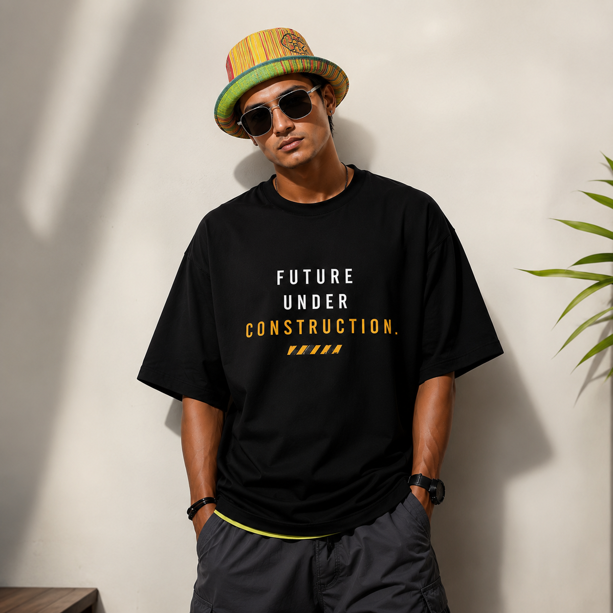 Future Under Construction Oversized T-Shirt | Minimal Motivational Tee