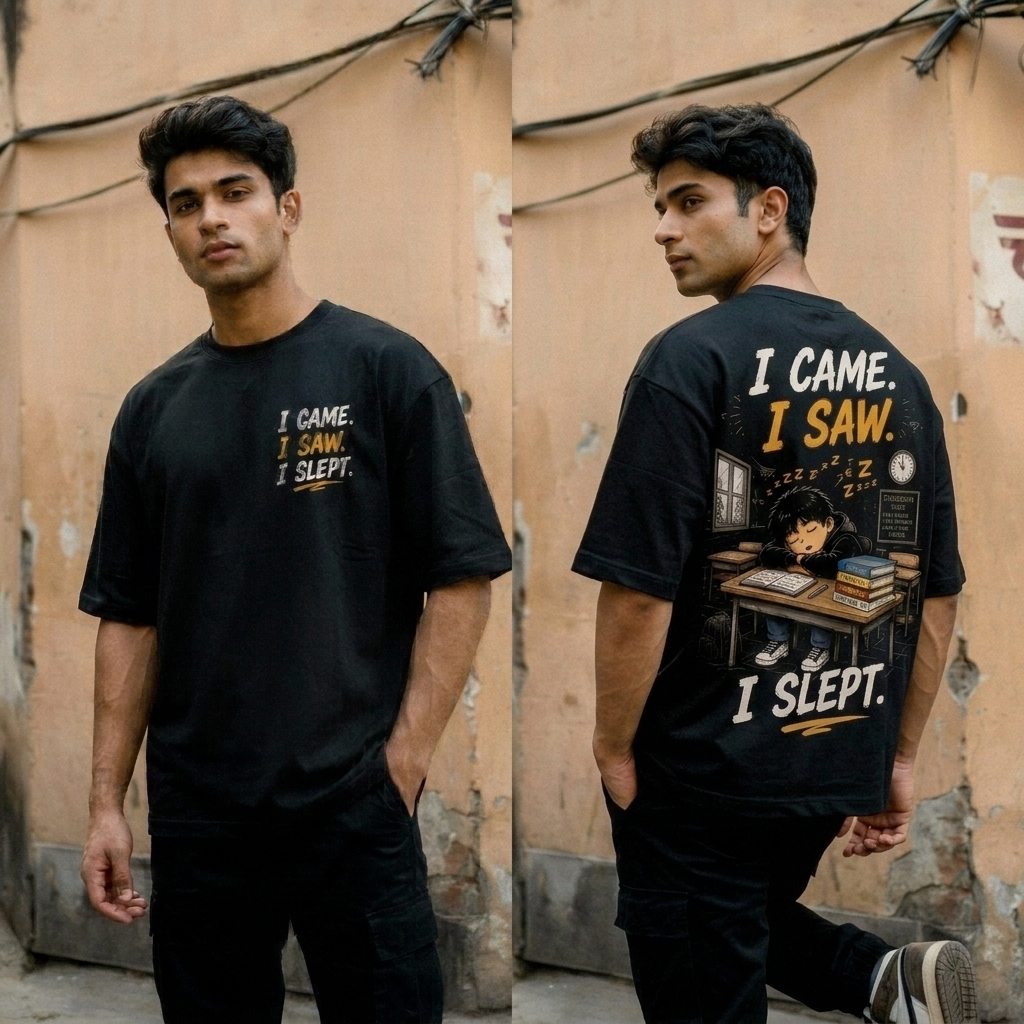 I Came. I Saw. I Slept. | Premium Oversized Cotton T-Shirt