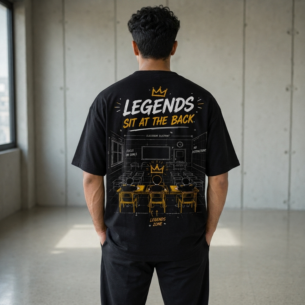 Legends Sit At The Back. | Premium Oversized Cotton T-Shirt