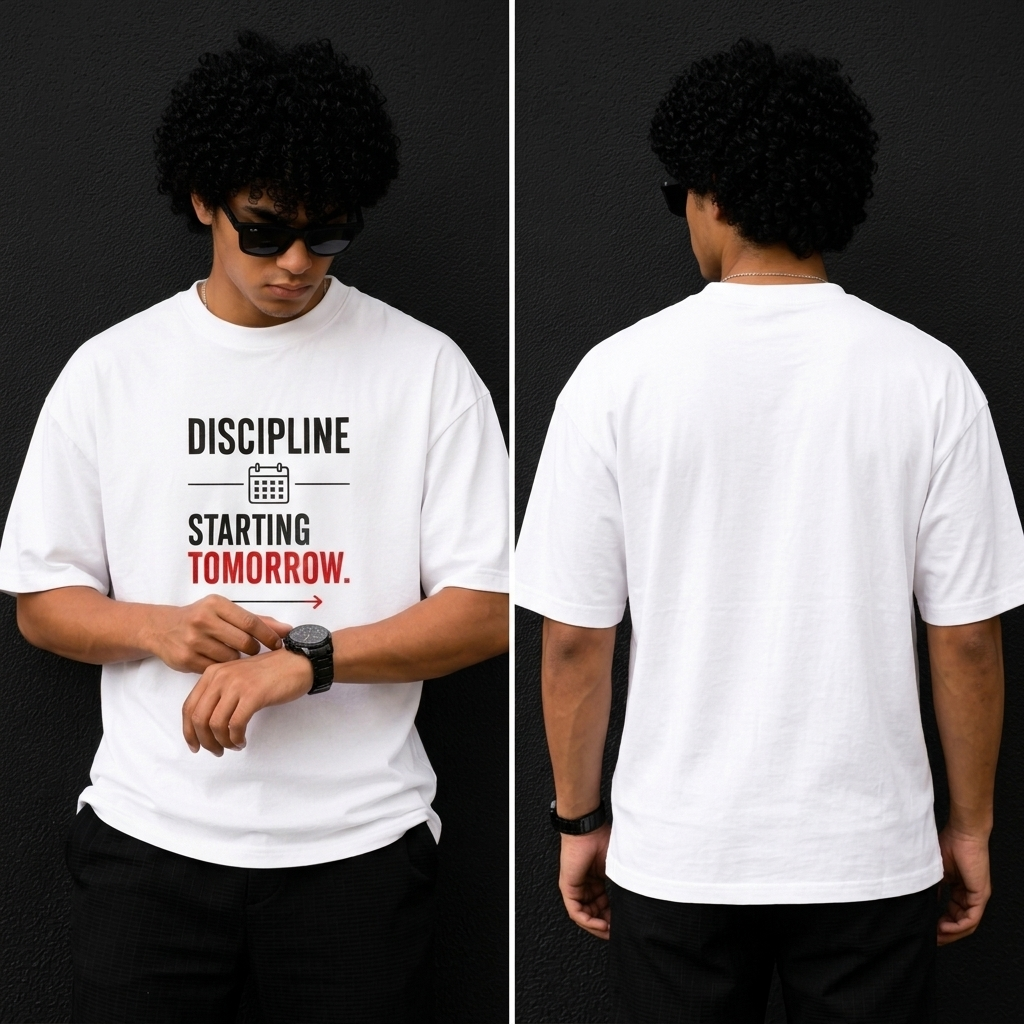 Discipline Starting Tomorrow. | Premium Oversized Cotton T-Shirt