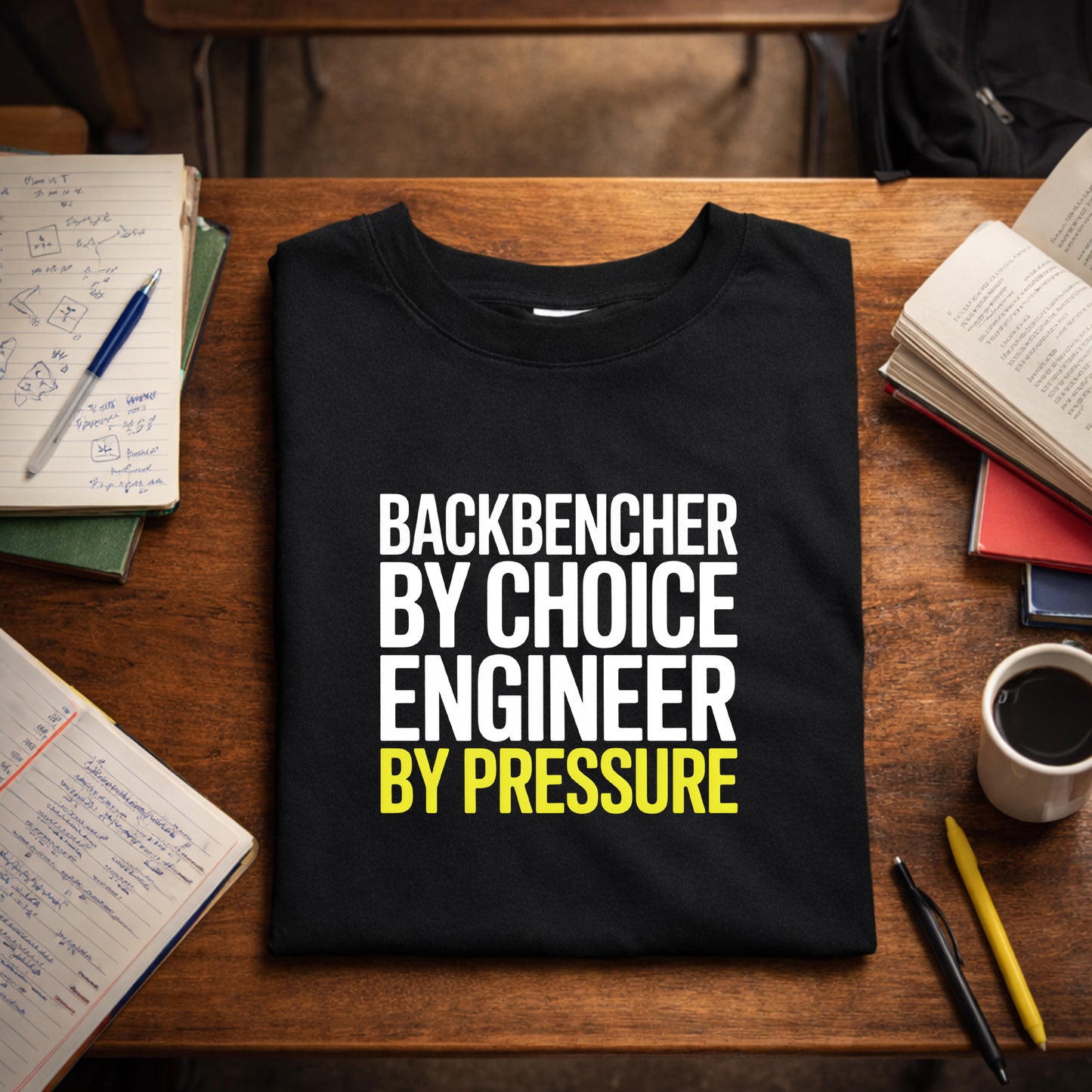 Backbencher Engineer Tee – Choice vs Pressure Funny T-Shirt