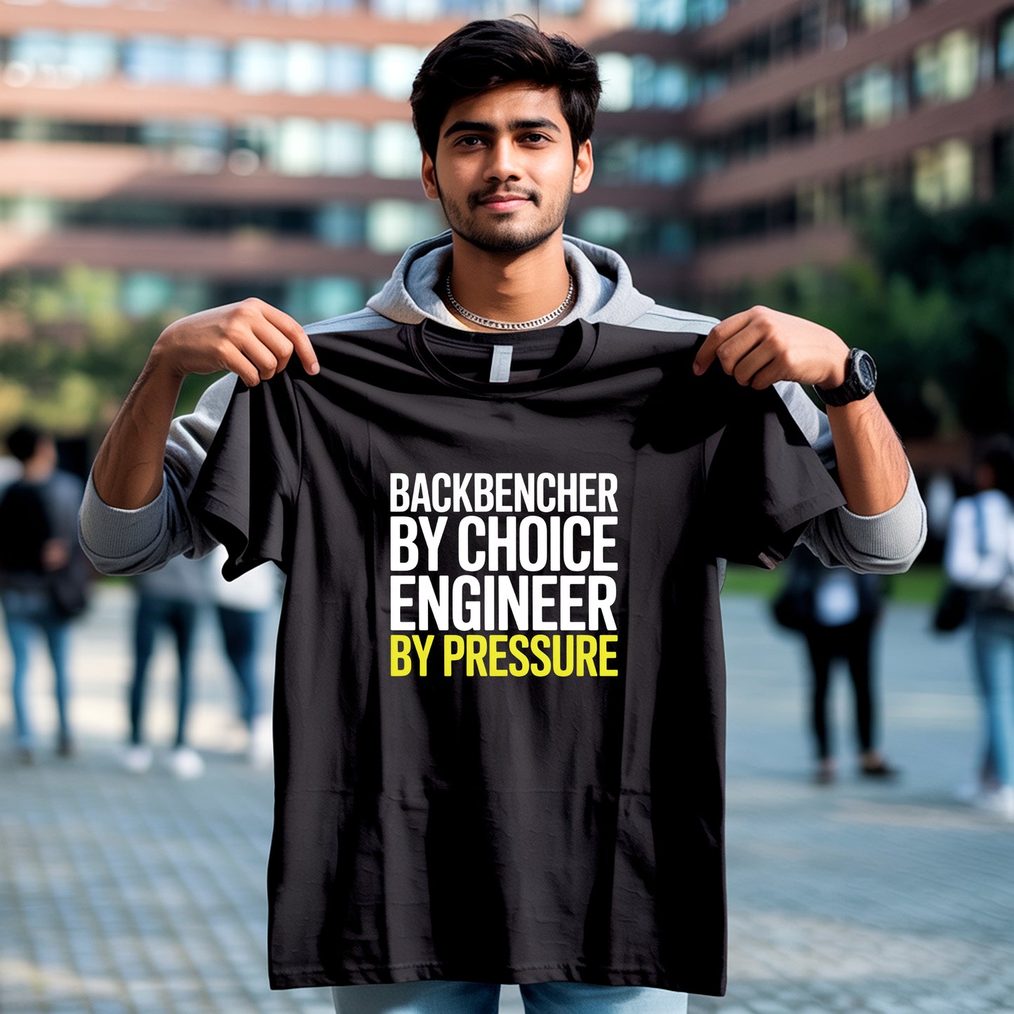 Backbencher Engineer Tee – Choice vs Pressure Funny T-Shirt
