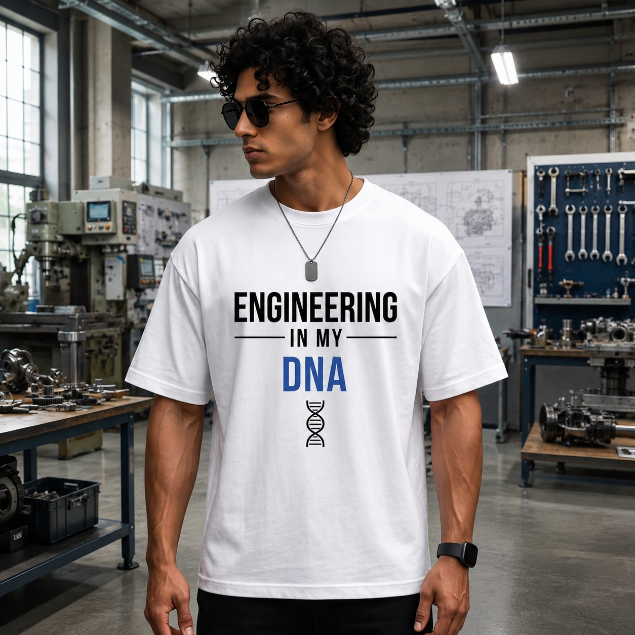 Engineering in My DNA. | Premium Oversized Cotton T-Shirt