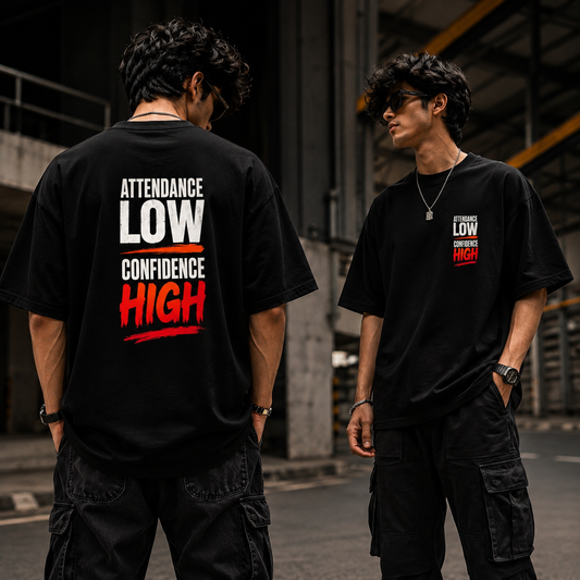 Attendance Low Confidence High Oversized T-Shirt