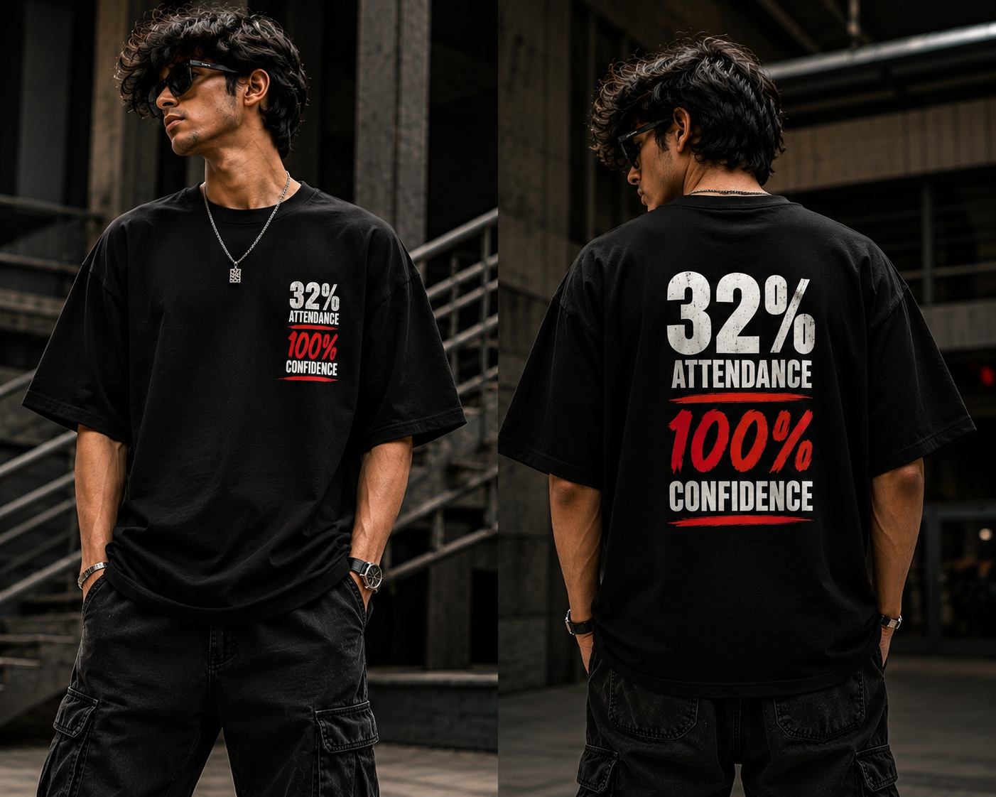 32% Attendance 100% Confidence Oversized T-Shirt