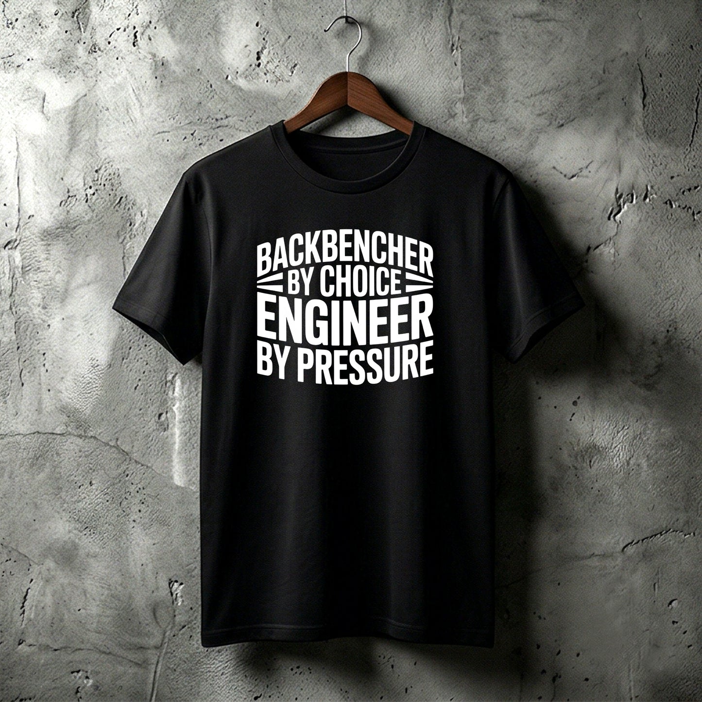 Backbencher Engineer T-Shirt – By Choice & By Pressure Funny College Tee
