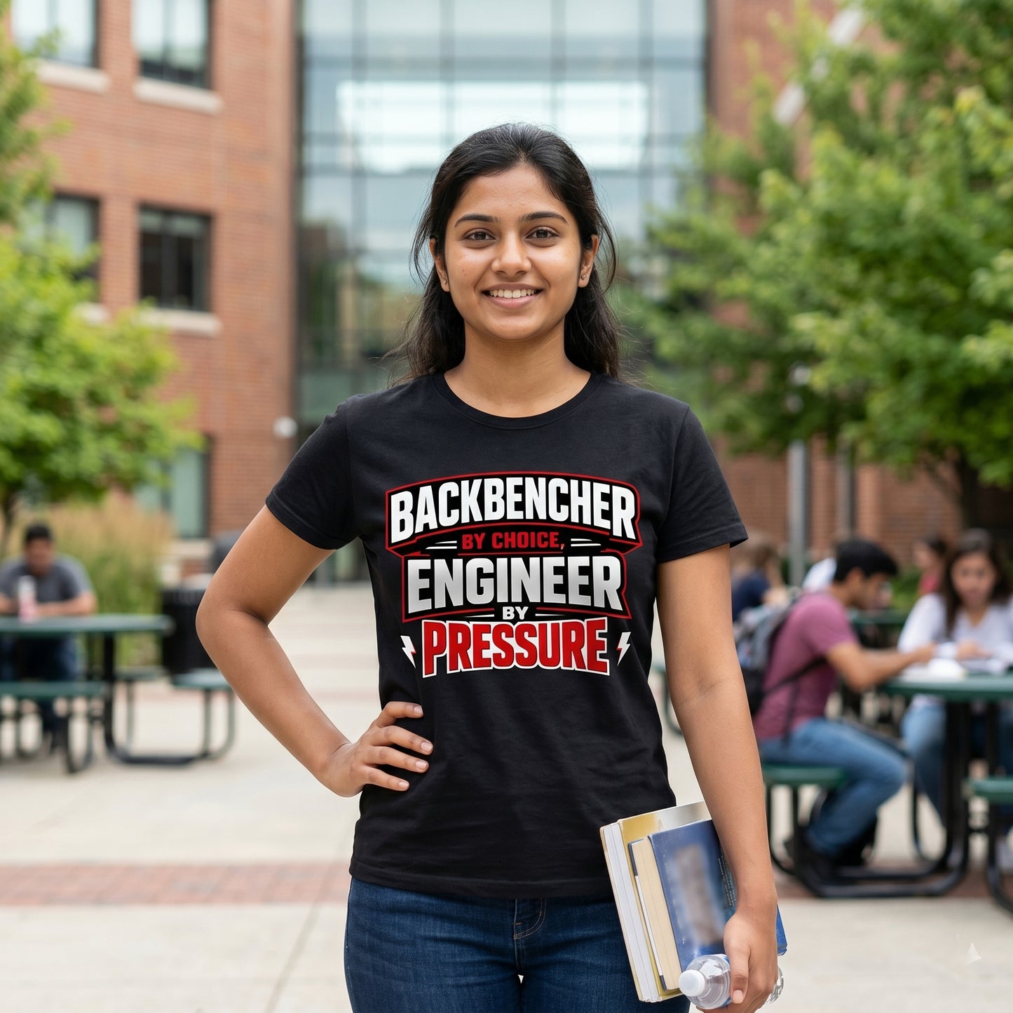 Backbencher By Choice Engineer By Pressure T-Shirt | Funny Student Engineer Tee