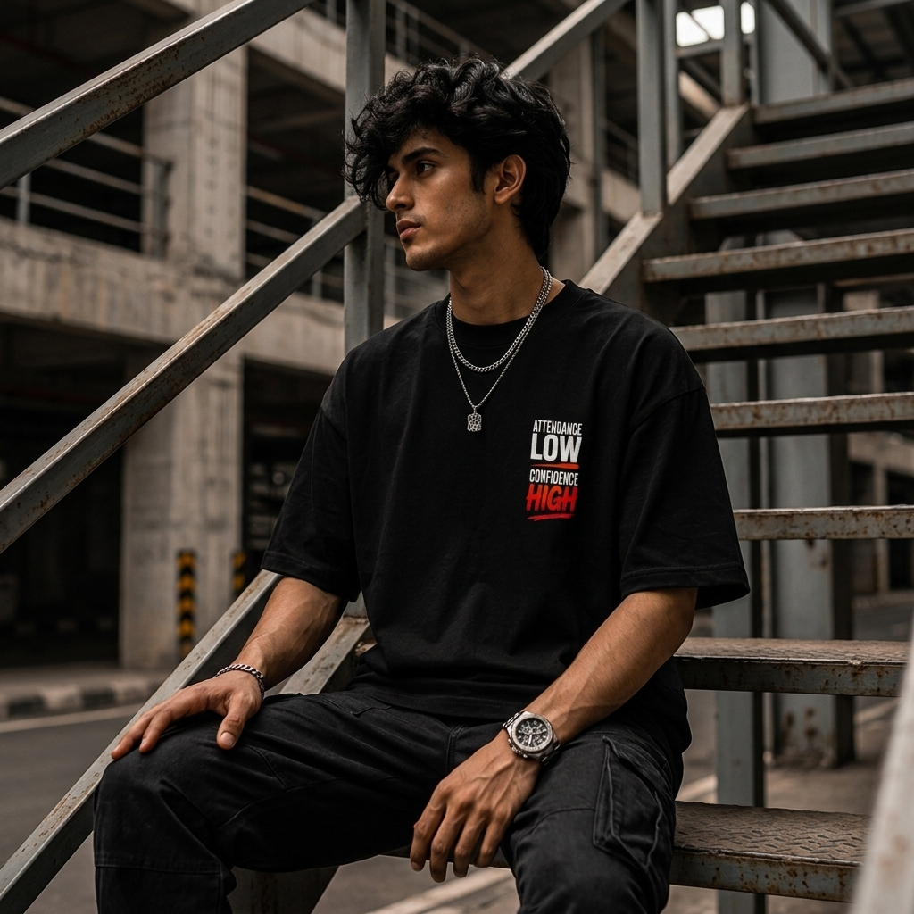 Attendance Low Confidence High Oversized T-Shirt