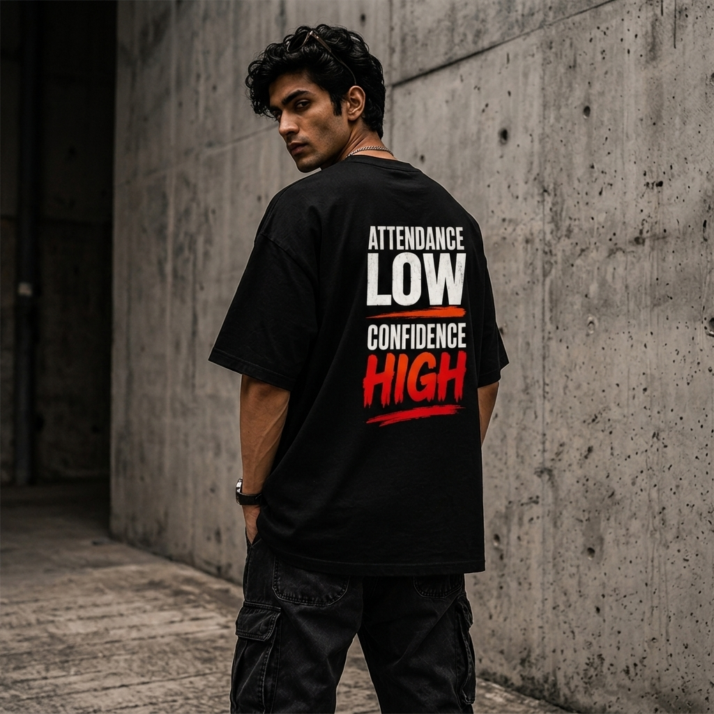 Attendance Low Confidence High Oversized T-Shirt